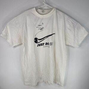 Vintage Just Do Hit Mens Sz XL White Cancun Mexico Weed Smoking Party T Shirt